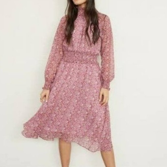 Anthropologie Dresses & Skirts - Anthropologie Pink Floral Midi Dress